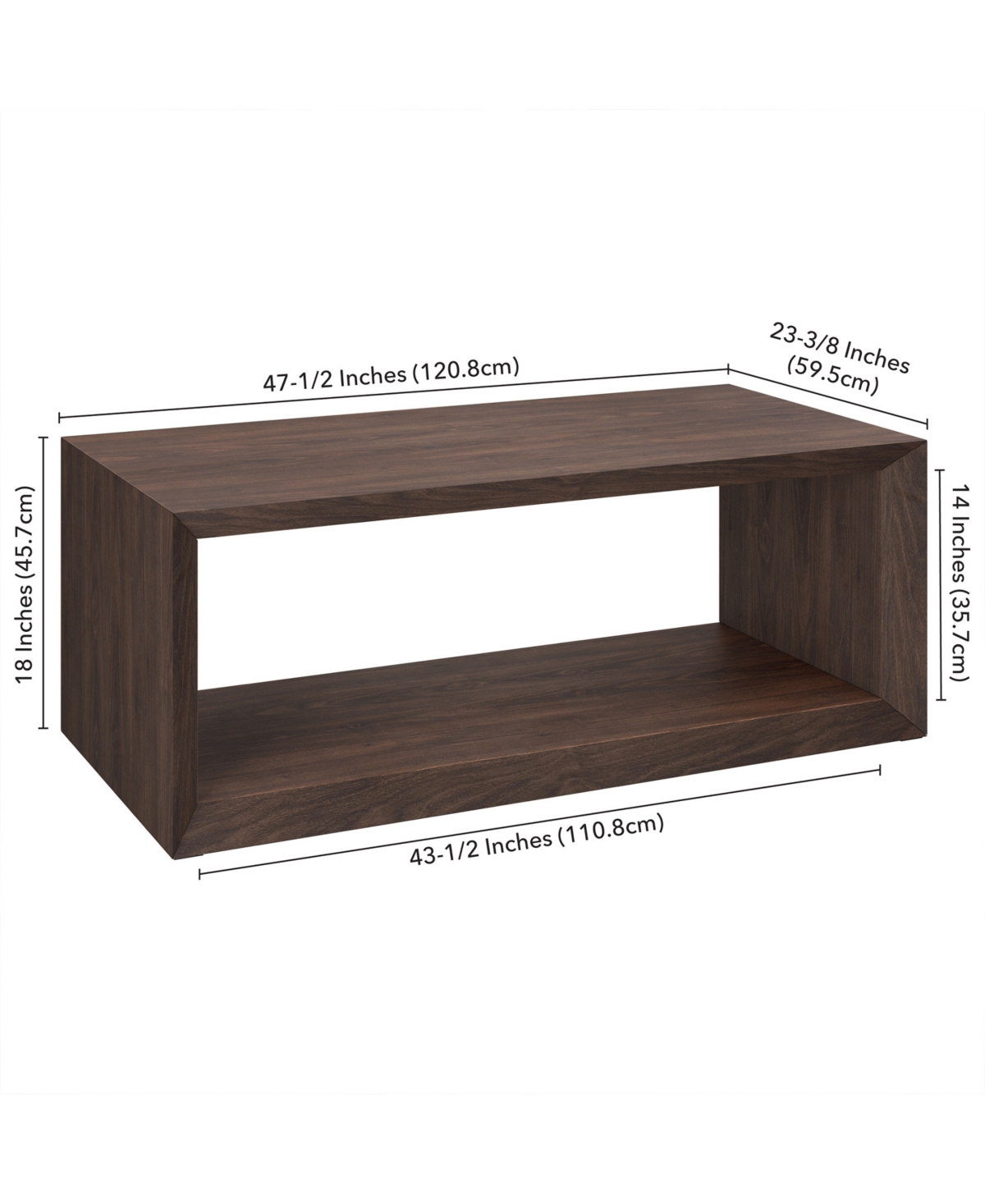 Hudson & Canal Osmond 48" Wide Rectangular Coffee Table In Alder Brown In Alder Brown