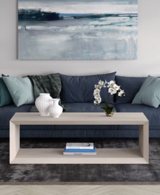 Osmond 58" Wide Rectangular Coffee Table in Alder White
