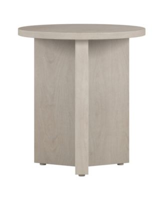 Anders 20" Wide Round Side Table in Alder White