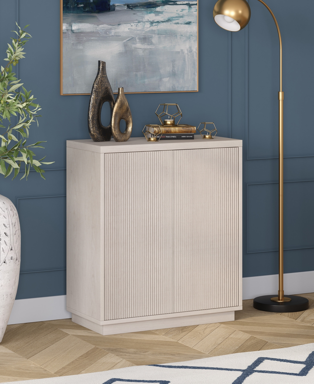 Hudson & Canal Alston 28" Wide Rectangular Accent Cabinet In Alder White In Alder White