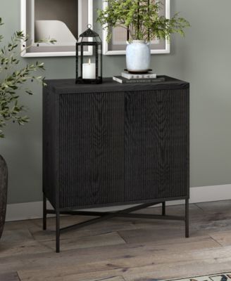 Brighton 28" Wide Rectangular Accent Cabinet in Black Grain