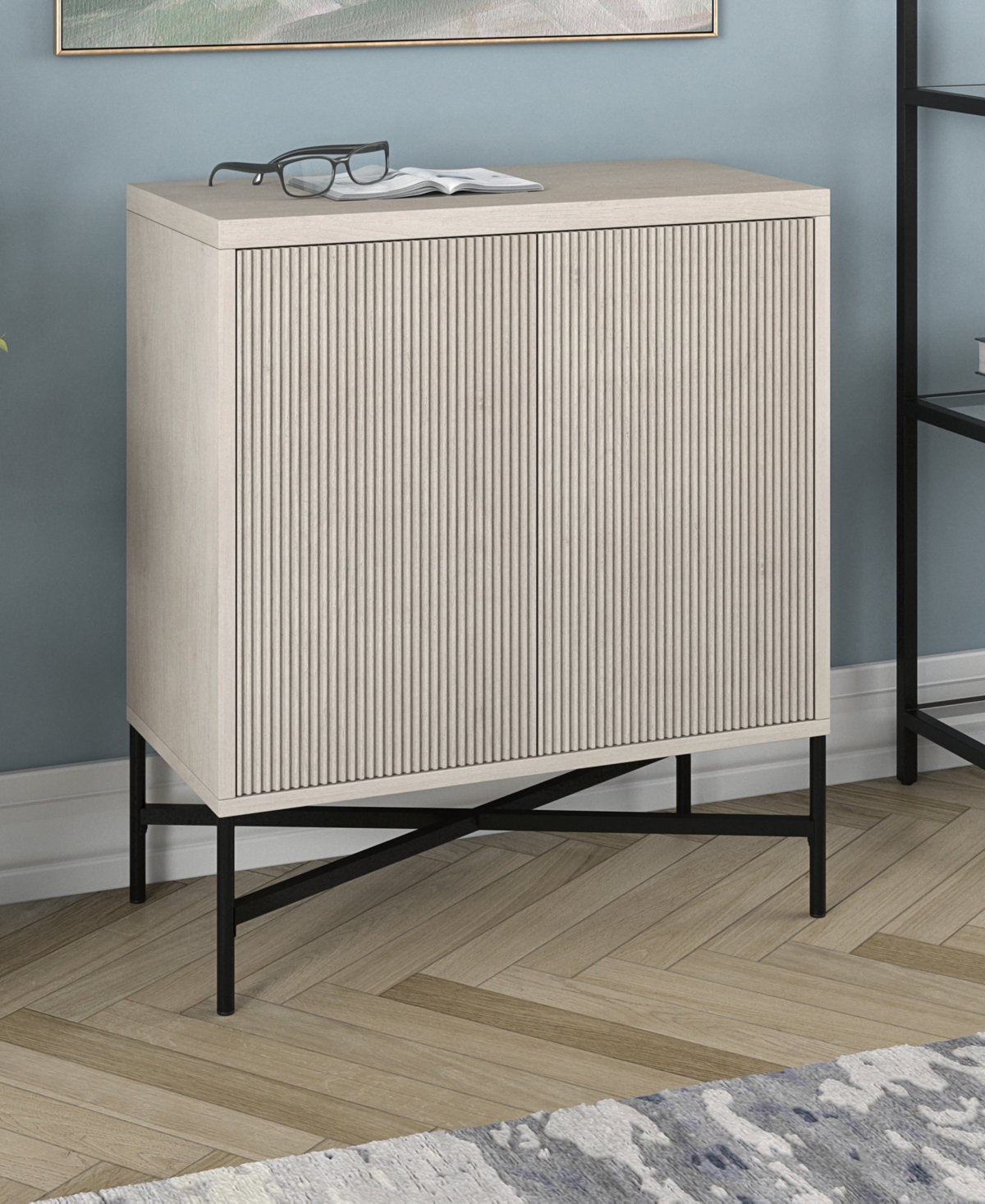 Hudson & Canal Brighton 28" Wide Rectangular Accent Cabinet In Alder White In Alder White