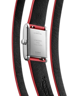 Women's Swiss Mini Dolcevita Red Three-Row Leather Strap Watch 29mm