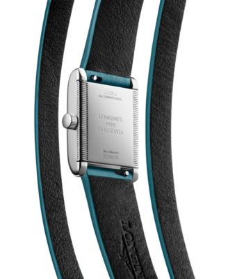 Women's Swiss Mini Dolcevita Teal Three-Row Leather Strap Watch 29mm