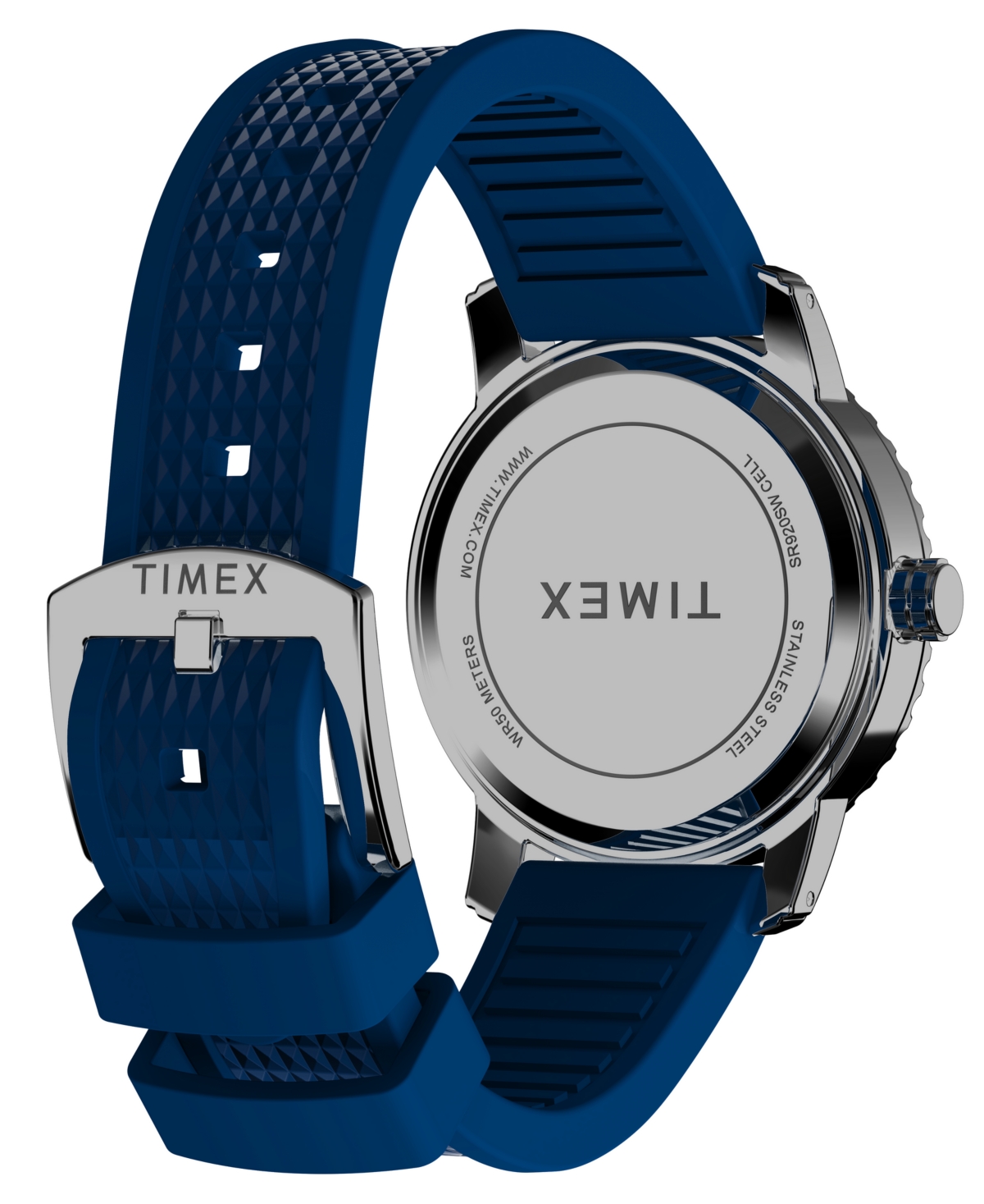 Shop Timex Men's Quartz Dress Analog Blue Silicone Strap 41mm Round Watch