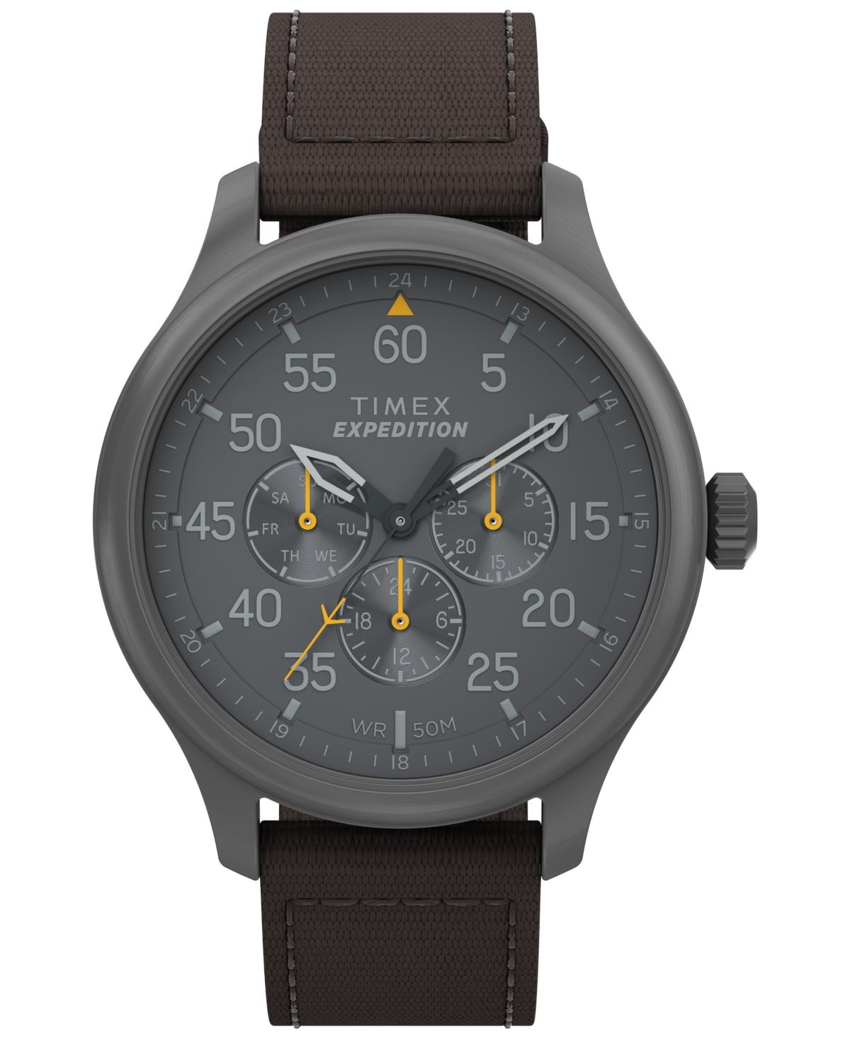 Shop Timex Men's Expedition Field Quartz Analog Brown Material Strap 43mm Round Watch