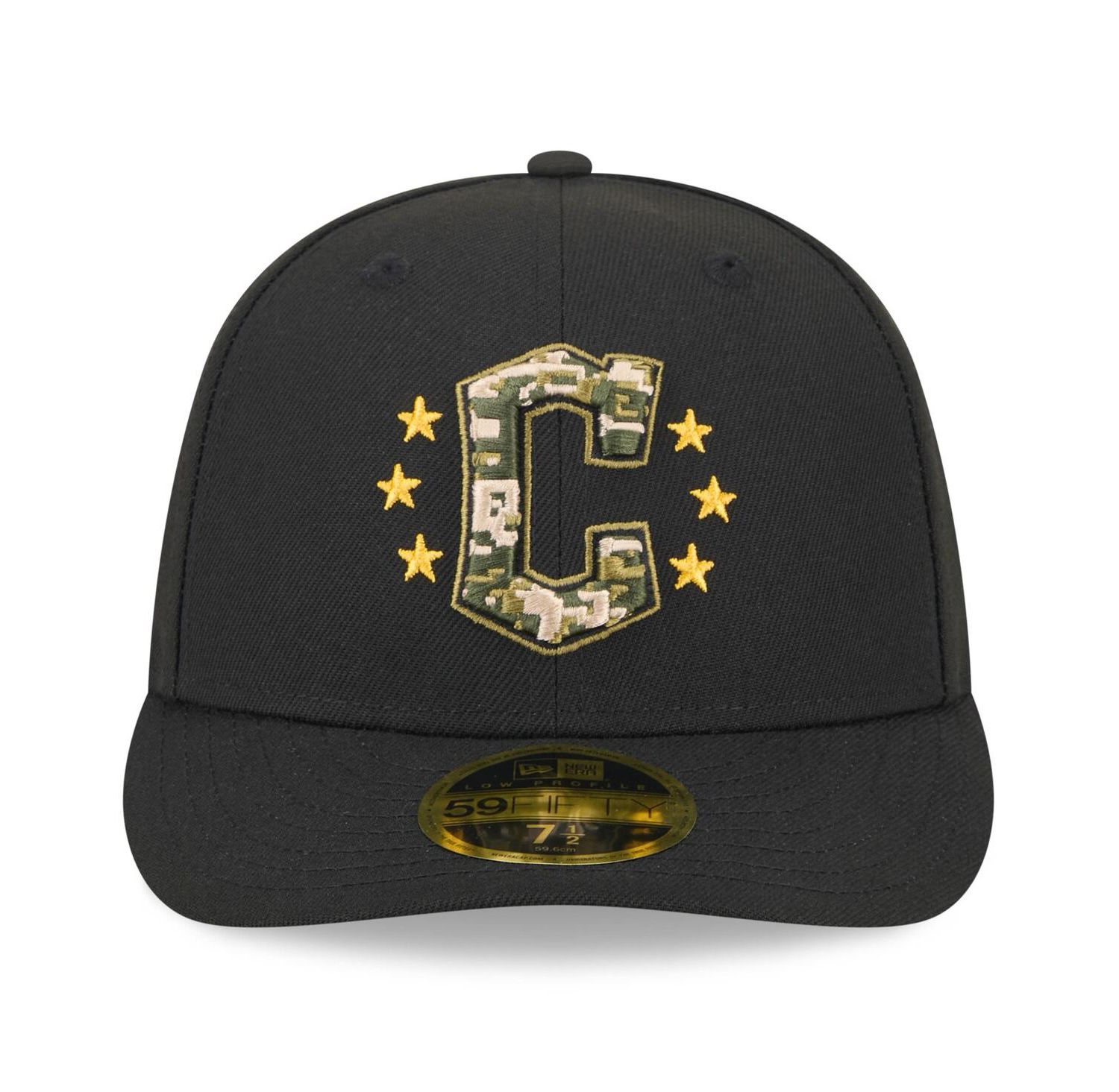 Men's Black Cleveland Guardians 2024 Armed Forces Day Low Profile 59FIFTY Fitted Hat