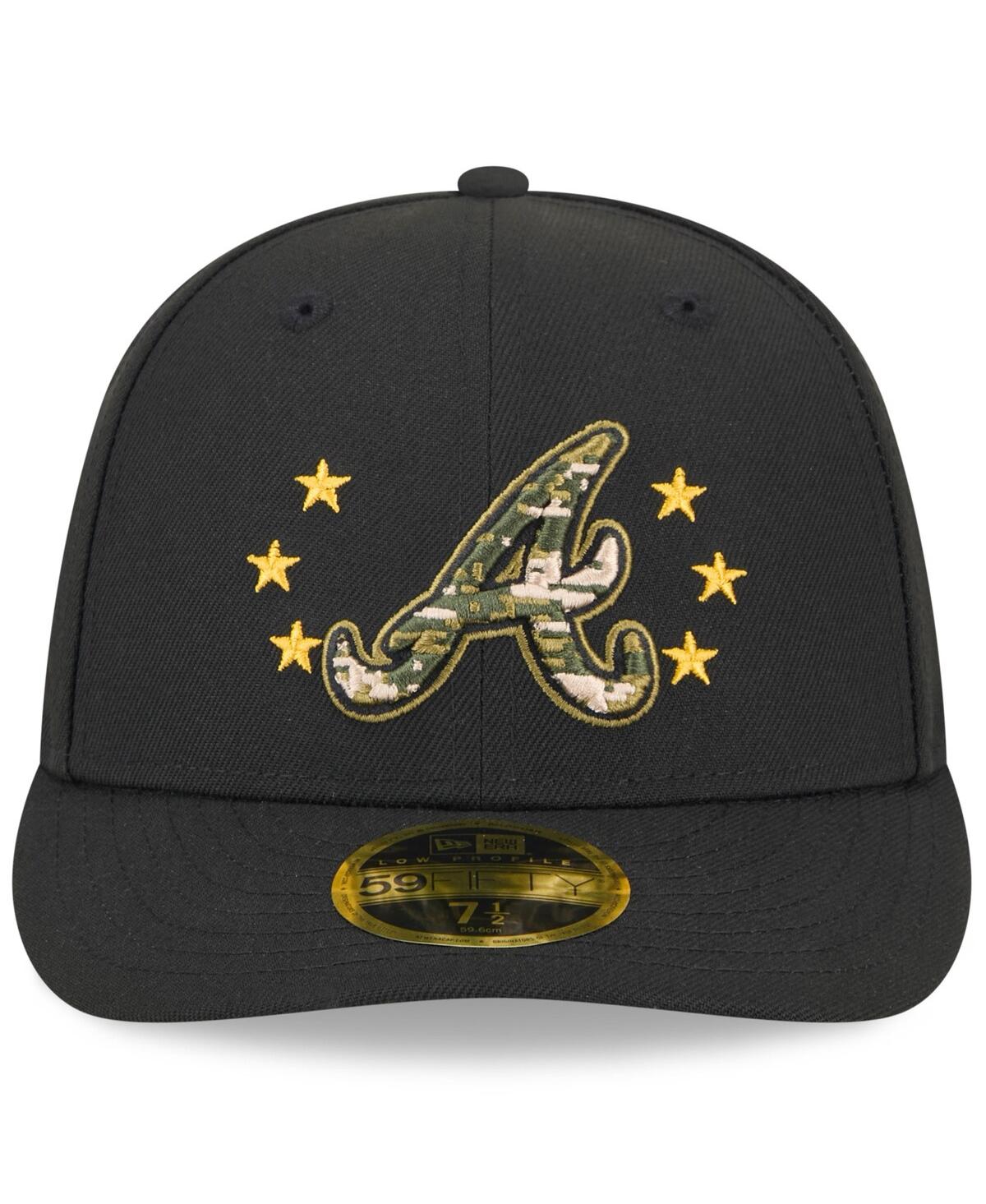 New Era Men's Black Atlanta Braves 2024 Armed Forces Day Low Profile 59fifty Fitted Hat In Black