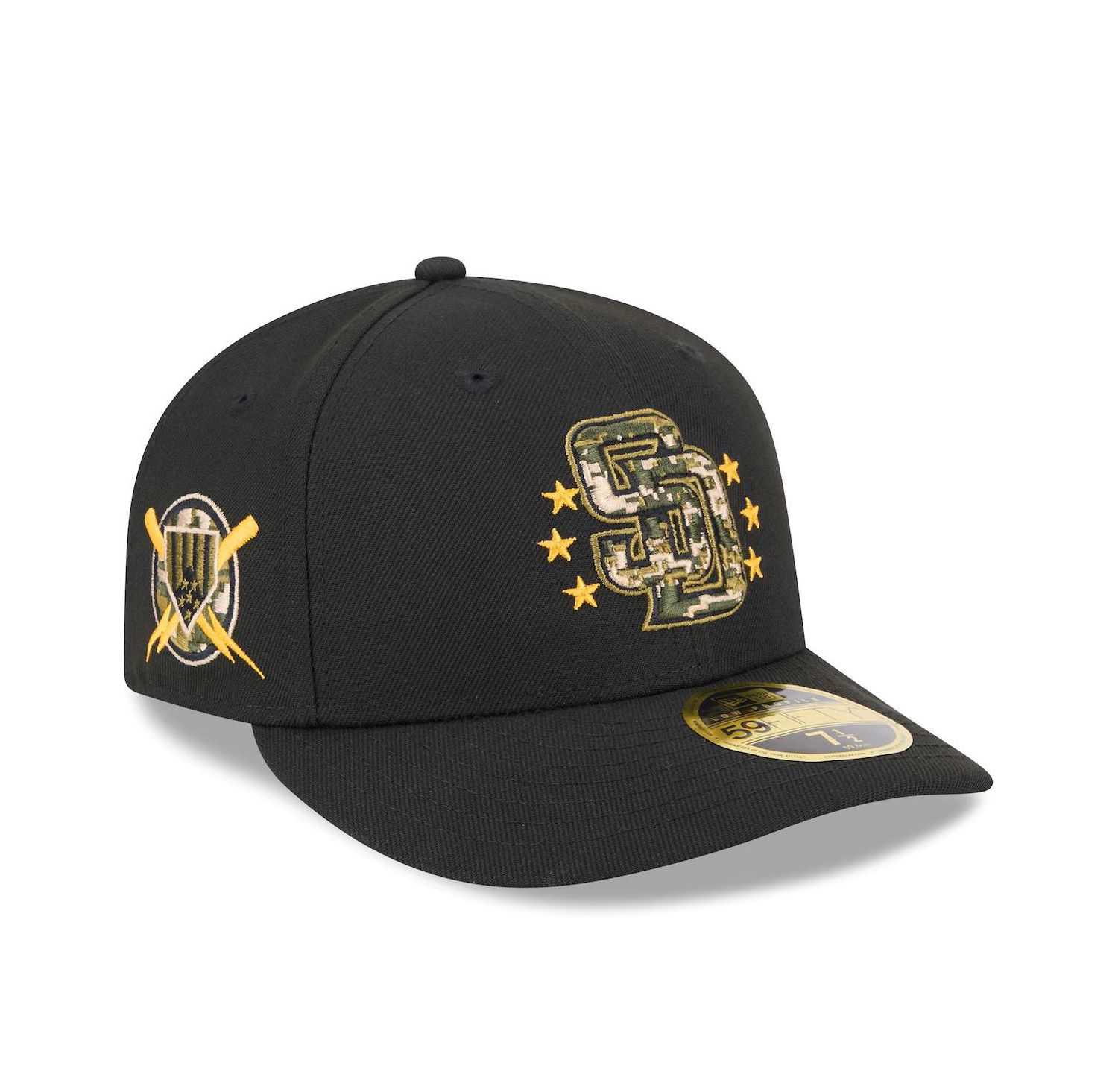 Men's Black San Diego Padres 2024 Armed Forces Day Low Profile 59FIFTY Fitted Hat