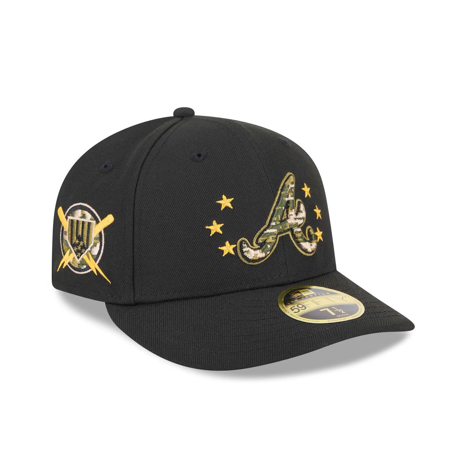 Men's Black Atlanta Braves 2024 Armed Forces Day Low Profile 59FIFTY Fitted Hat