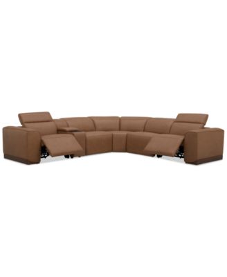 Lovro 6-Pc. Leather Sectional with 2 Power Motion Chairs & 1 Console, Created for Macy's