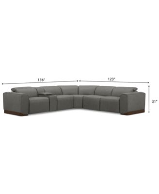 Lovro 6-Pc. Leather Sectional with 3 Power Motion Chairs & 1 Console, Created for Macy's