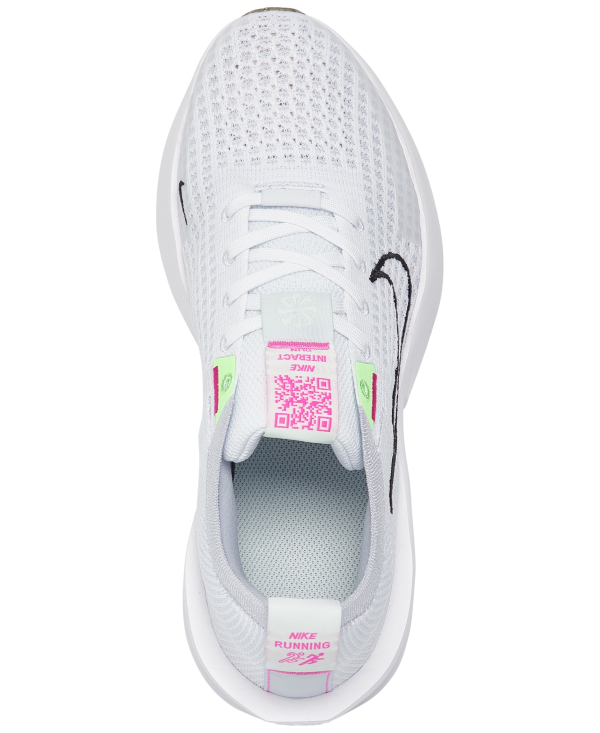 Nike Women's Interact Running Sneakers From Finish Line In White,pink