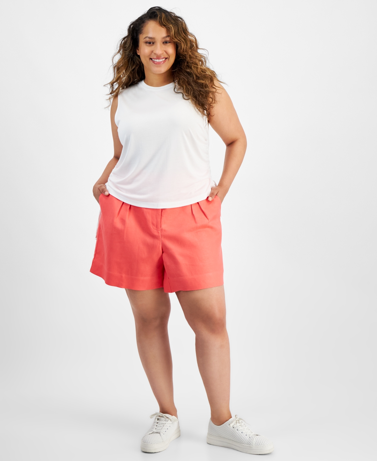 On 34th Trendy Plus Size Cinched Muscle Tee, Created for Macy's