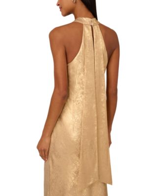 by Adrianna Papell Women's Folied-Chiffon Halter Gown