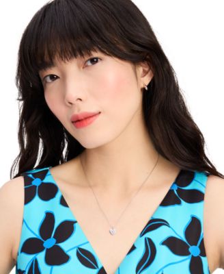 Silver-Tone Initial Heart Pendant Necklace, 16" + 3" extender 