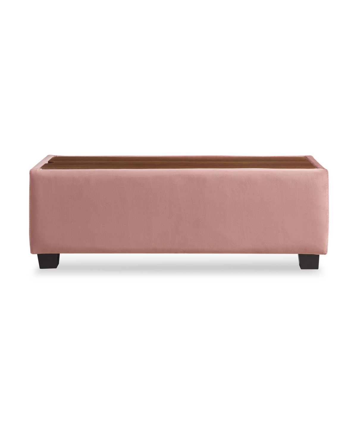 Shop Gold Sparrow Troy 42.5" Velvet Storage Ottoman Table, Created For Macy's In Rose