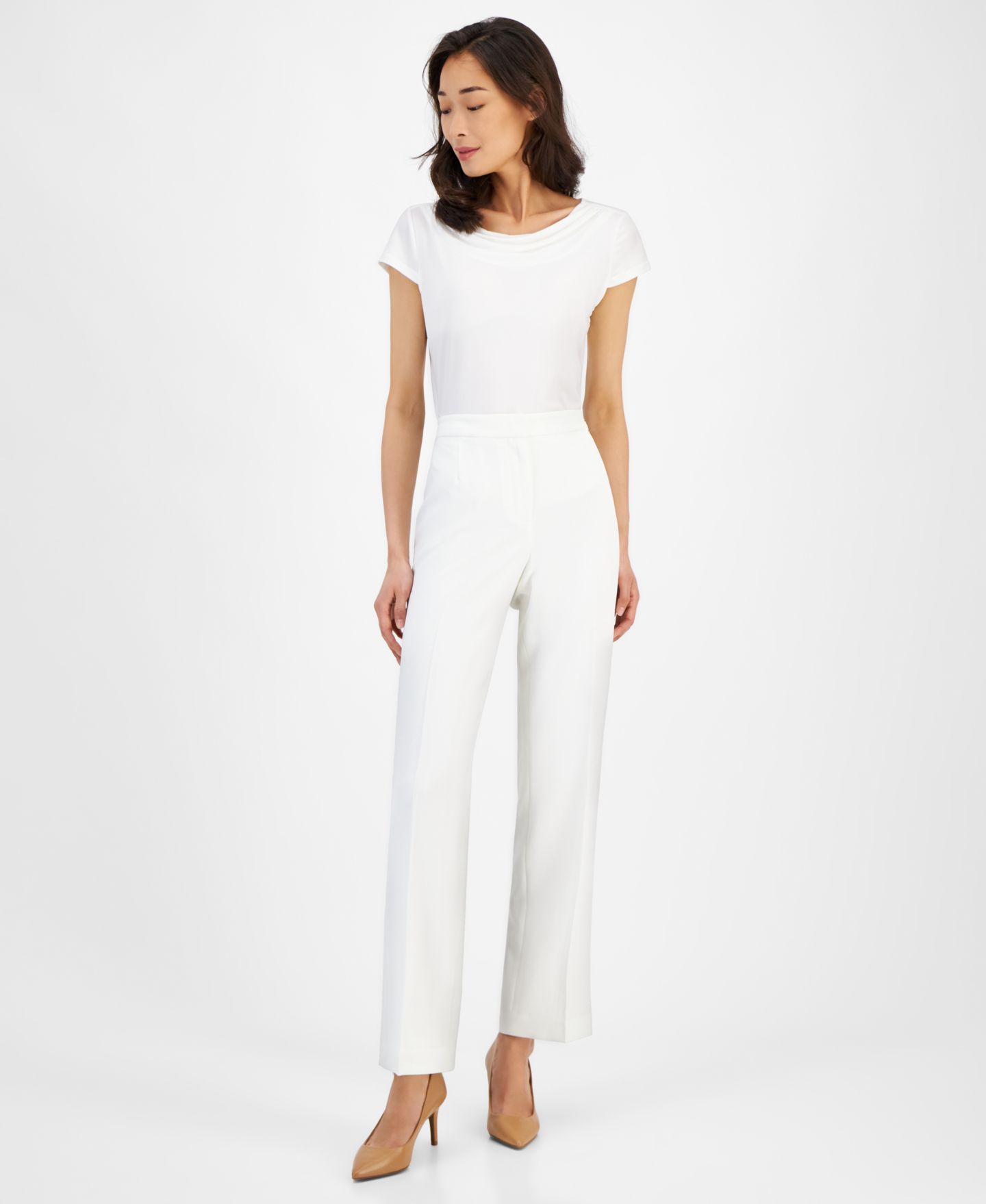 Женские брюки Kasper Kate Straight Leg Pant, цвет: Ванильный ледяной — фото 6