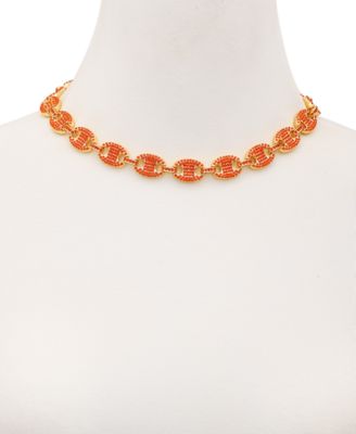 GUESS Gold-Tone Pav Link Statement Necklace 16 2 extender 6490₽