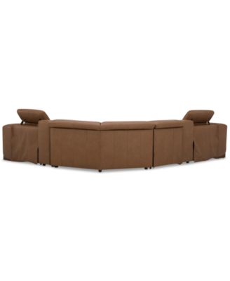Lovro 6-Pc. Leather Sectional with 2 Power Motion Chairs & 2 Consoles, Created for Macy's