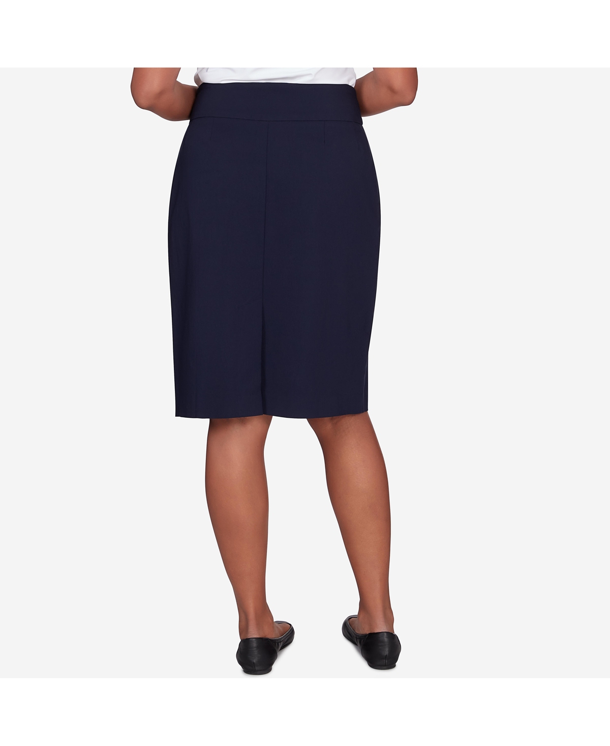 Alfred Dunner Petite Classic Stretch Knee Length Skirt