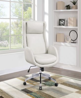 Office Star Blanchard Office Chair in White Leatherette Upholstery