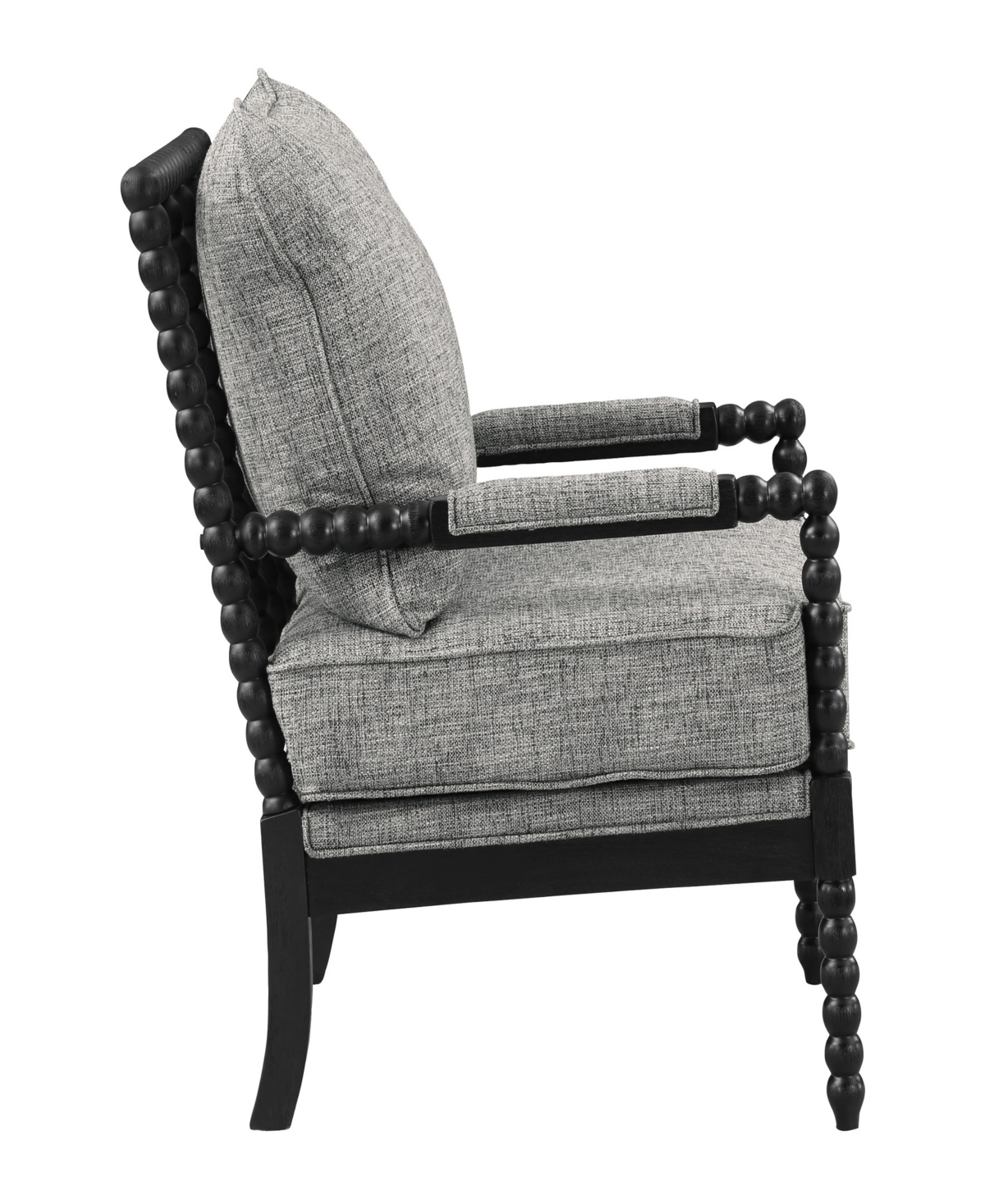 Osp Home Furnishings Office Star Eliza Black Spindle Chair With Graphite Fabric In Graphite