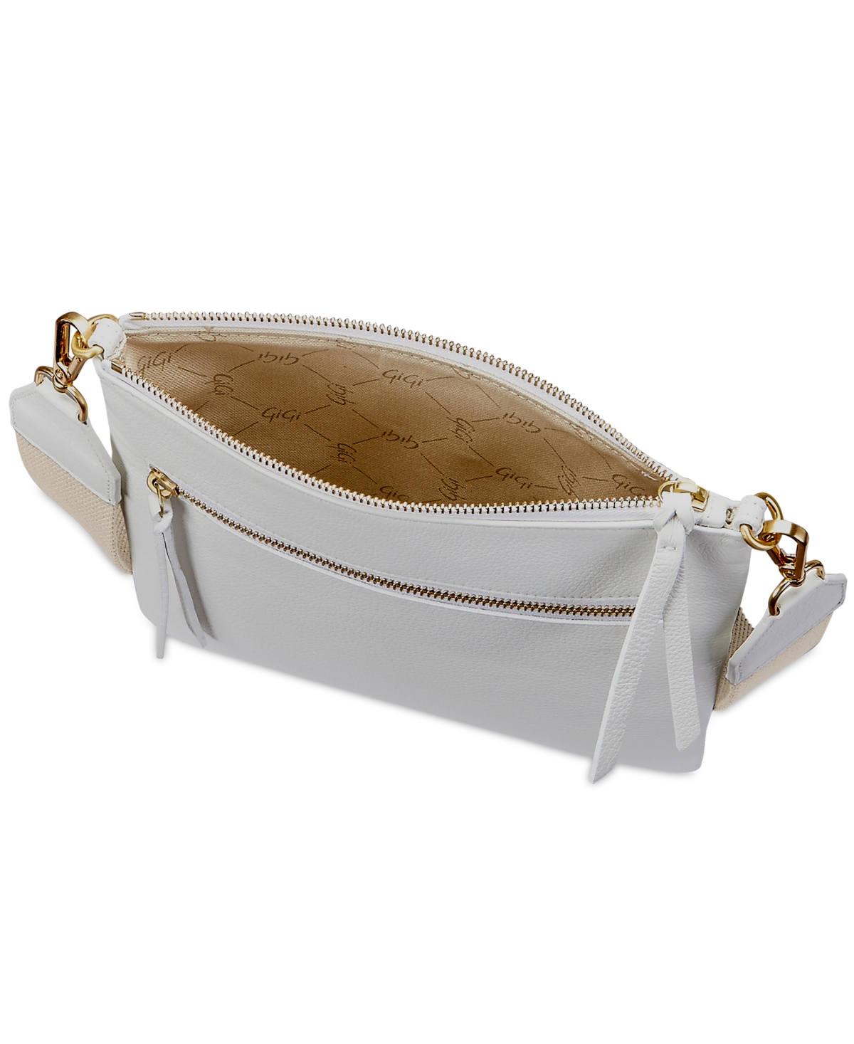 Shop Gigi New York Kit Leather Messenger Bag In White