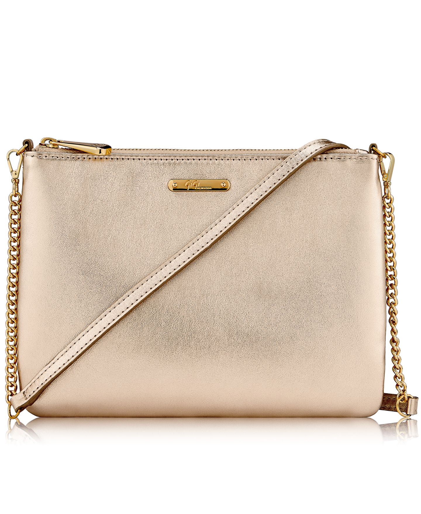Женская сумка GiGi New York Chelsea Leather Crossbody, цвет: Белое золото — фото 1