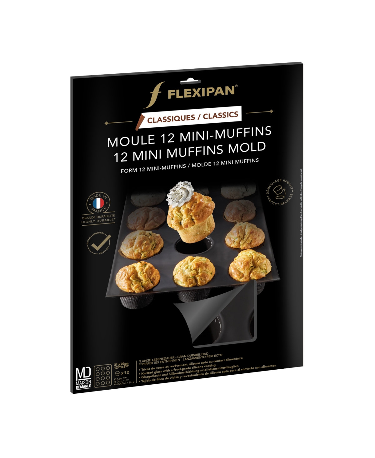 Silpat Flexipan 12 Muffins Premium Silicone Baking Pan In Black