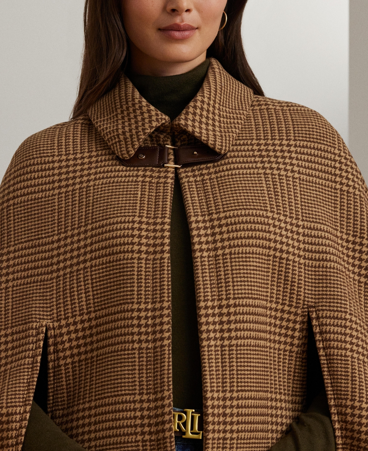 Lauren Ralph Lauren Women's Wool-Blend Cape Coat -Cognac