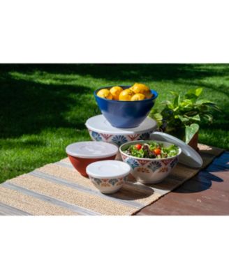 Rio Medallion Mixing Bowls with Lids, Set of 5