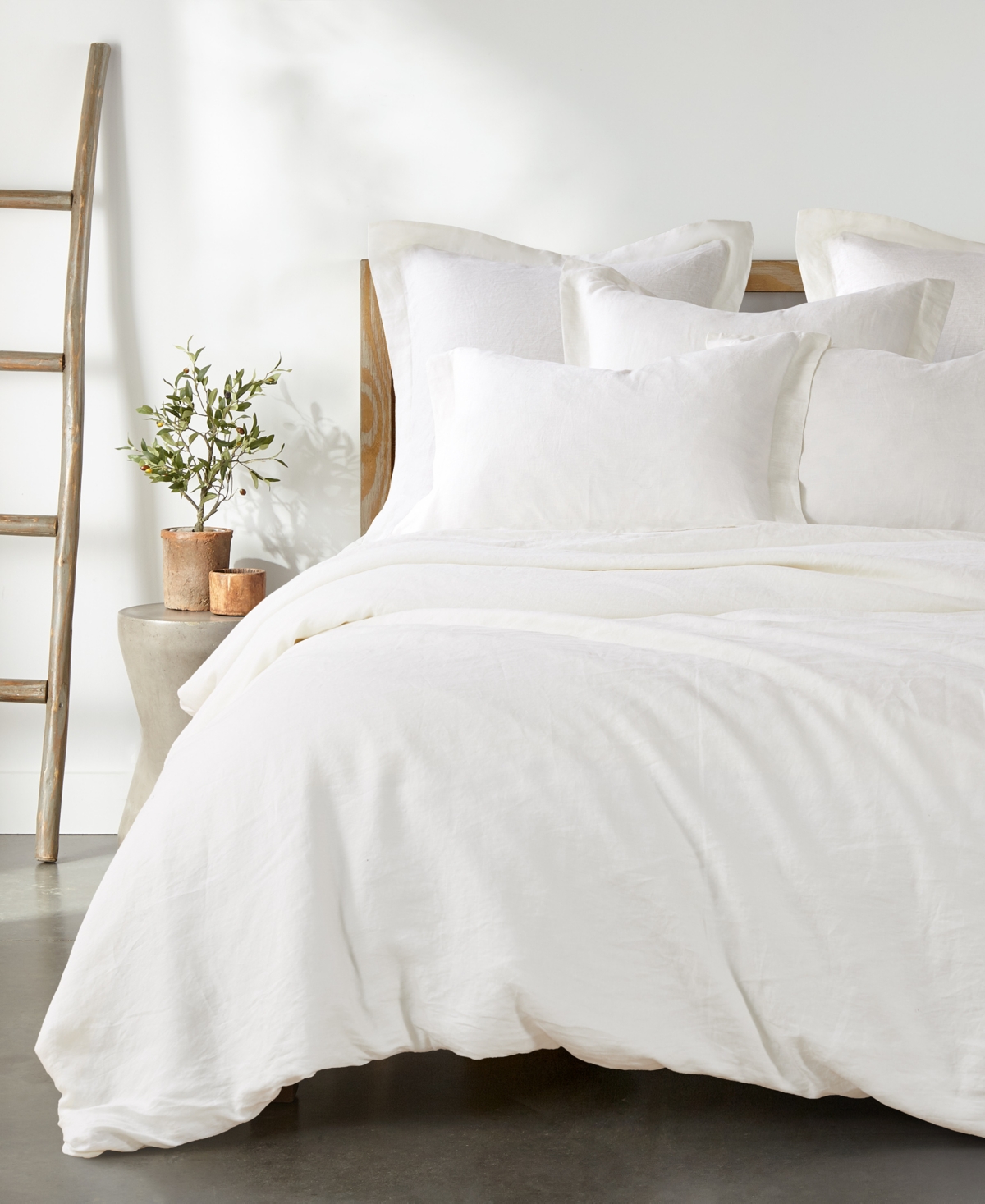 Levtex Washed Linen Solid Duvet Cover, Full/queen In Cream