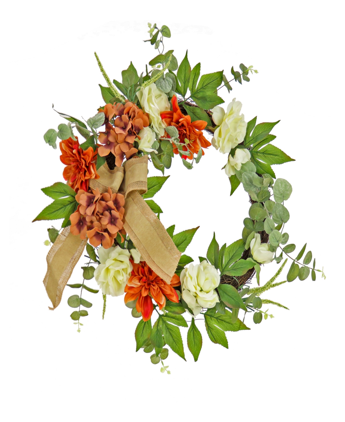 National Tree Company 24" Harvest Wreath Decoration In Cream
