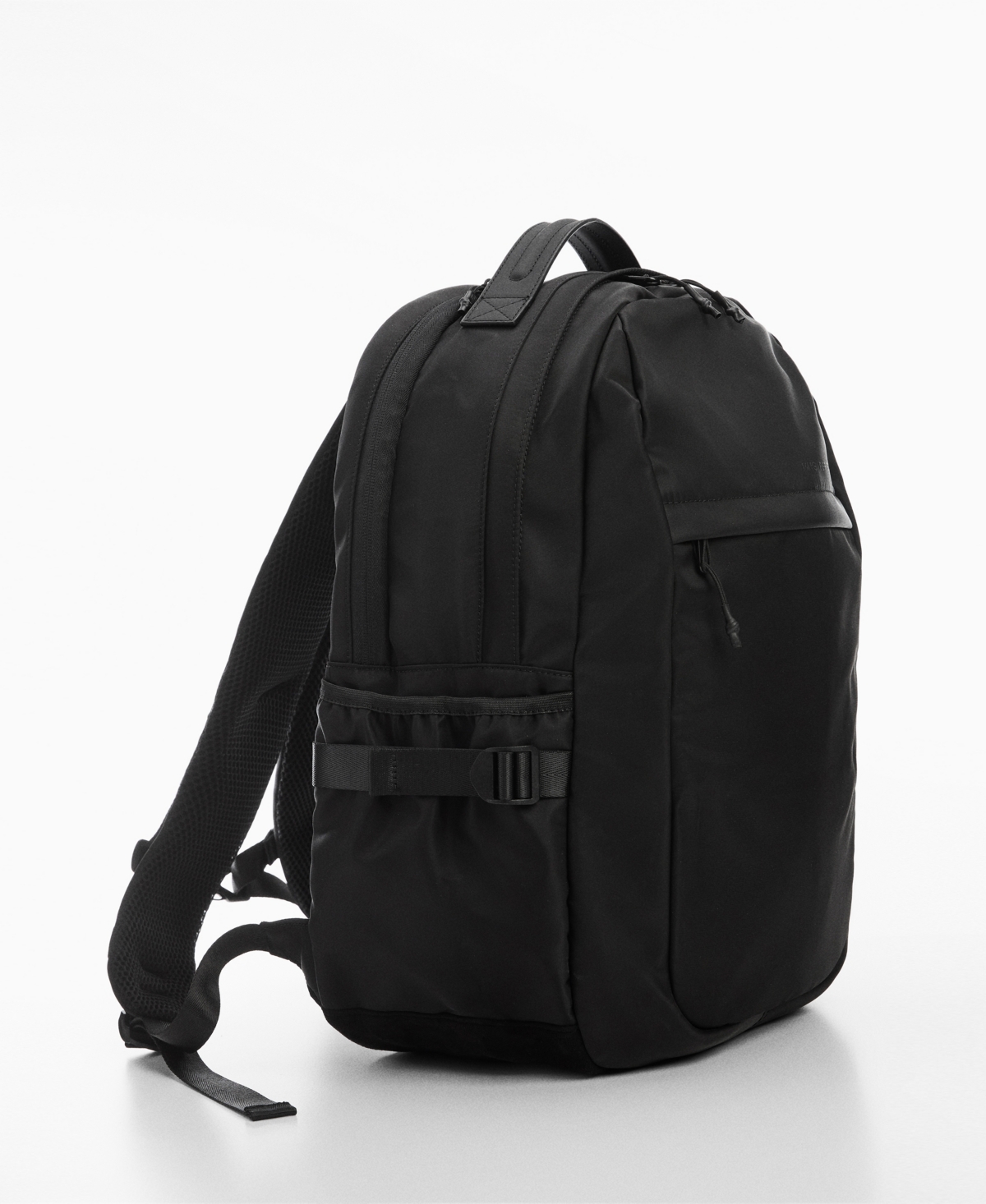 Men's Multi-Pocket Nylon Backpack - Black