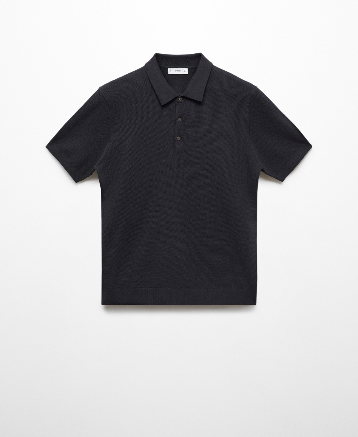 Mango Men's Short-sleeved Knitted Polo Shirt In Black