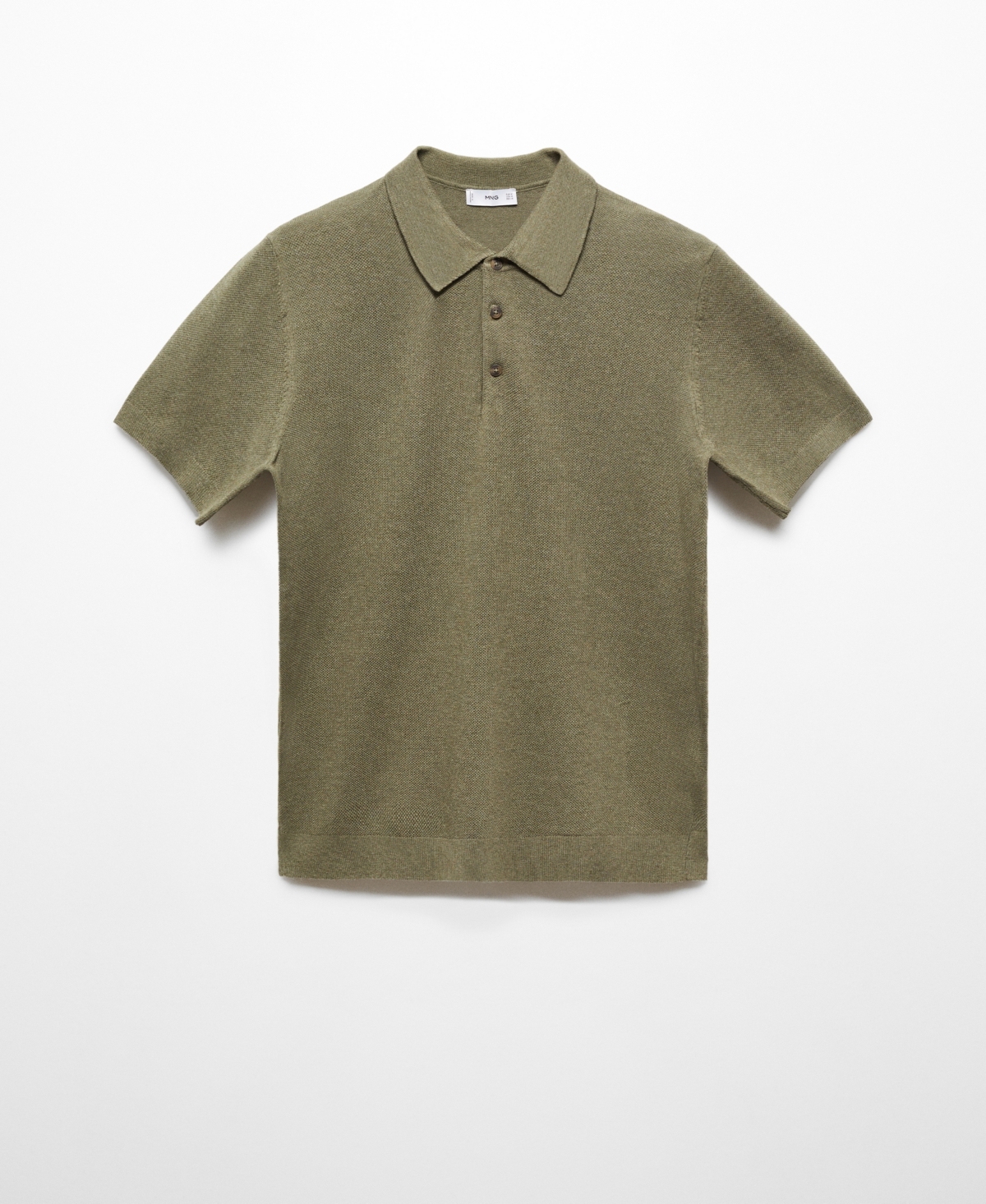 Shop Mango Men's Short-sleeved Knitted Polo Shirt In Forest Green