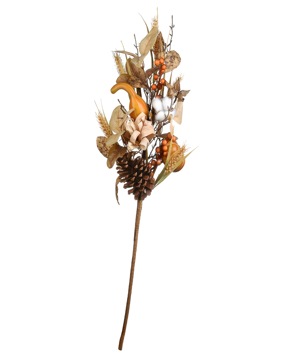 28" Artificial Autumn Bouquet, Set of Two, Decorated with Gourds, Berry Clusters, Pine Cones, Assorted Leaves, Autumn Collection