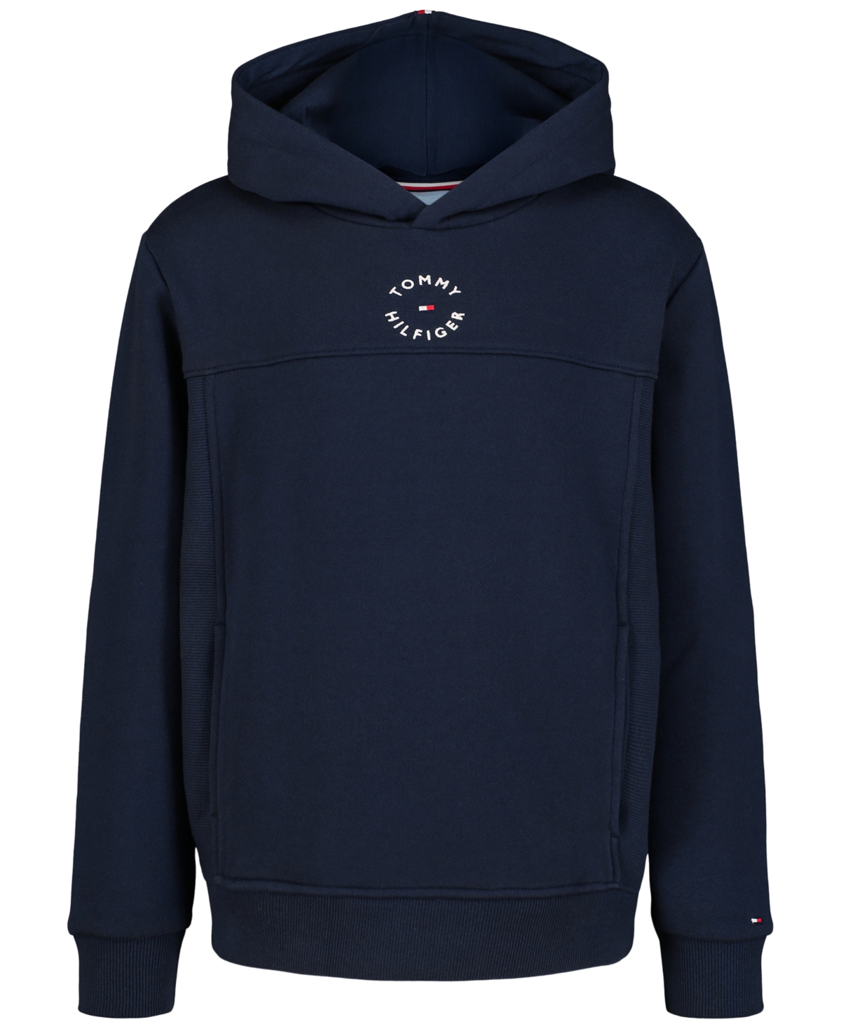 Tommy Hilfiger Little Boys Elevated Logo Embroidered Fleece Hoodie In Navy Blaze