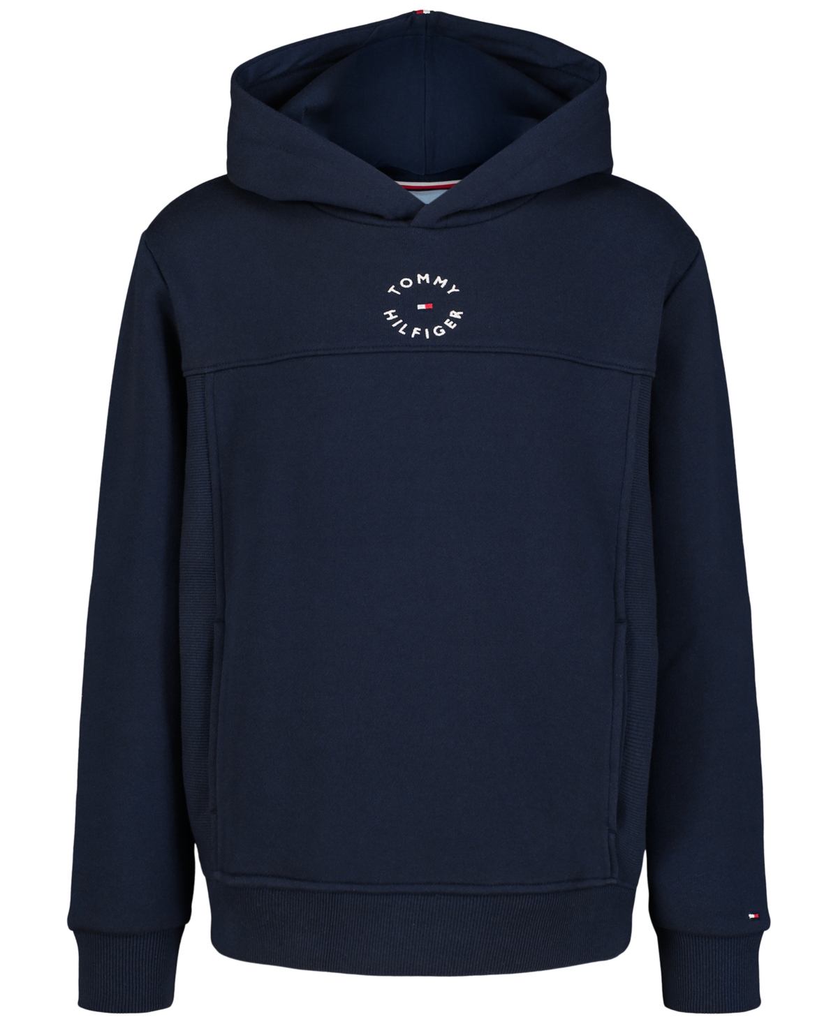 Tommy Hilfiger Kids' Little Boys Elevated Logo Embroidered Fleece Hoodie In Navy Blaze