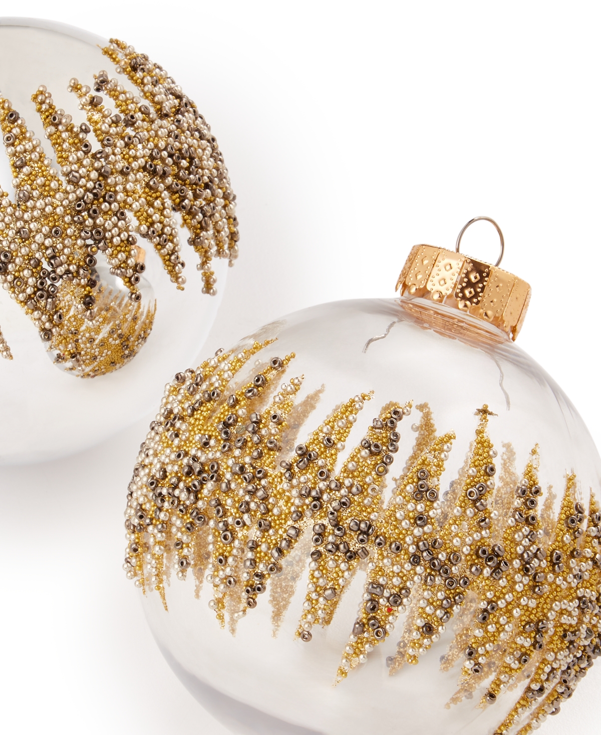 Holiday Lane Shine Bright Set of Gold-Tone & Silver-Tone Decorated Ball Ornaments, Created for Macy's