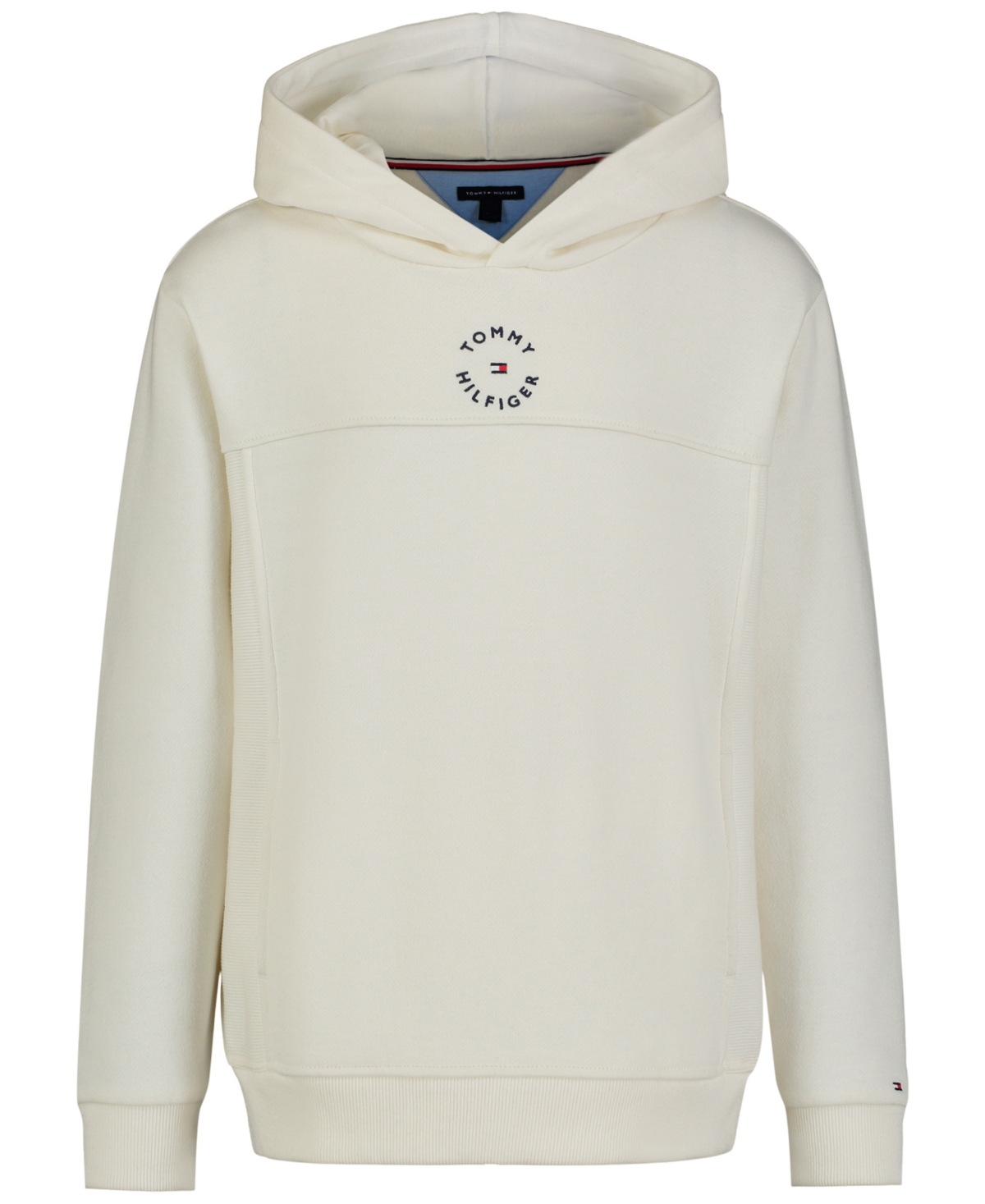 Tommy Hilfiger Toddler Boys Elevated Logo Embroidered Fleece Hoodie In Ecru