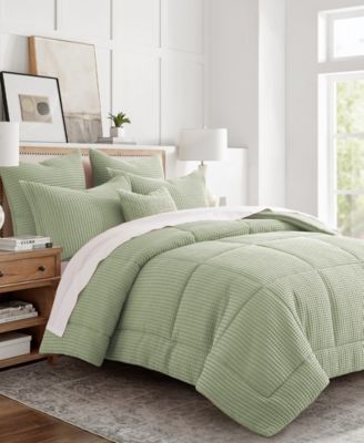 Mills Waffle Textured 3-Pc. Comforter Set, Full/Queen