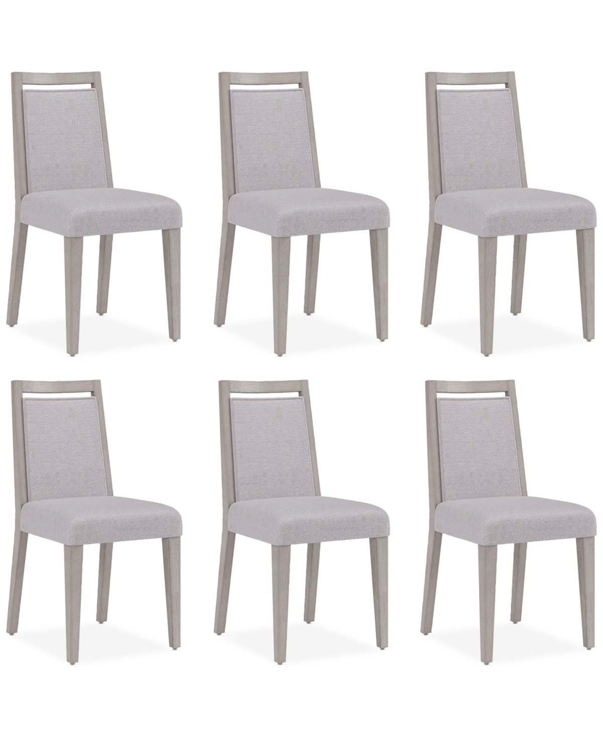 Macy's Tivie 6 Pc Wood Dining Chair Set, Created For  In Stone