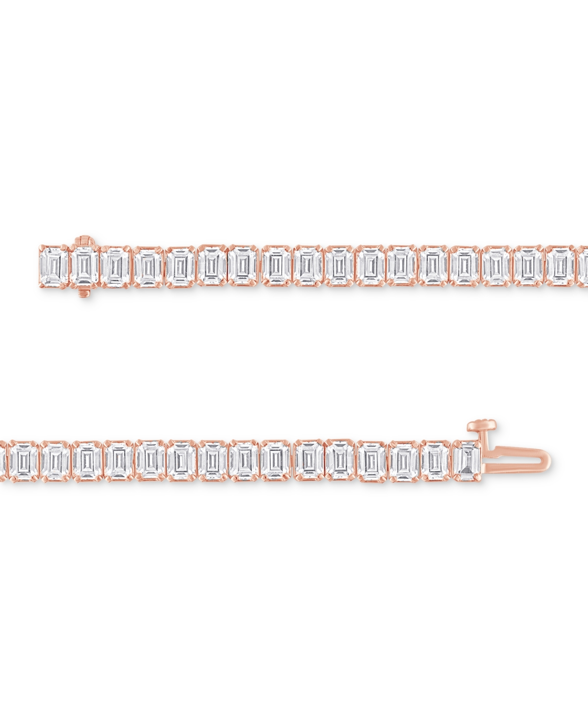 Badgley Mischka Lab Grown Diamond Emerald-Cut Tennis Bracelet (11 ct. t.w.) in 14k White, Yellow or- Rose Gold