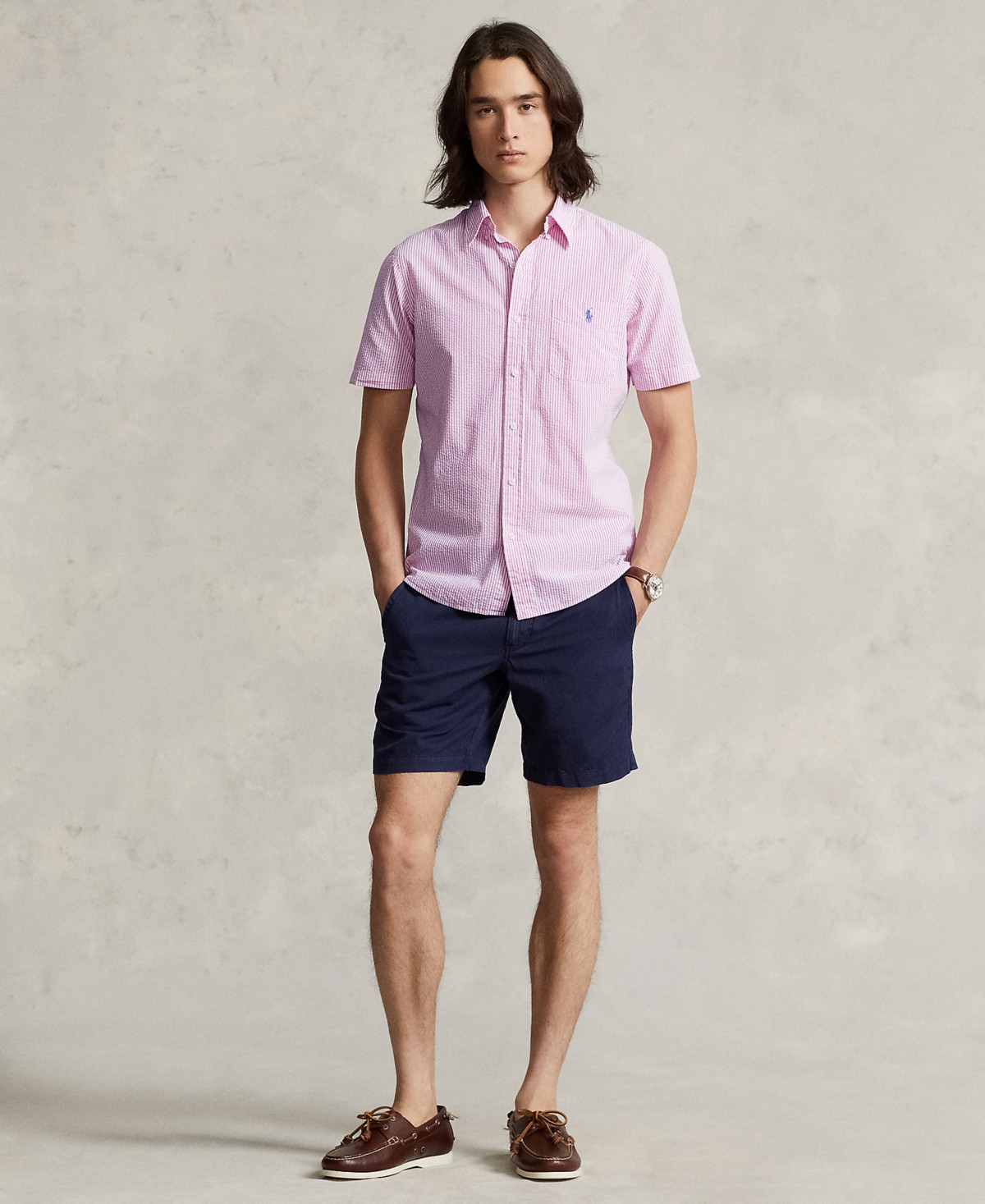 Мужские Polo Ralph Lauren Men's RL Prepster Classic-Fit Seersucker Shirt — фото 1
