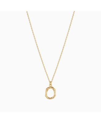 Textured Initial Letter Necklace, Gold, Personalized, Gift - Gold - o