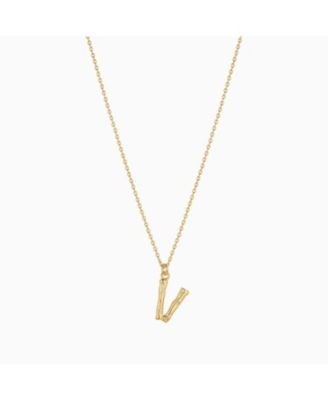 Textured Initial Letter Necklace Gold Personalized Gift - Gold - v 55$