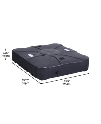 Harlan Weather And Impact Resistant Heavy Duty Universal Offset Umbrella Base With Built-In Wheels And Grooved Handles In Black