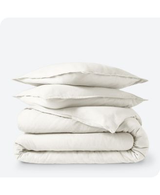 90" x 90"Bare Home Cotton Flannel Full/Queen Duvet Cover Set